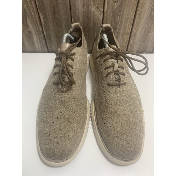 Cole Haan 2.ZeroGrand Stitchlite Wingtip Oxford Mens 11.5M Biege Knit Sneaker - Picture 3 of 10